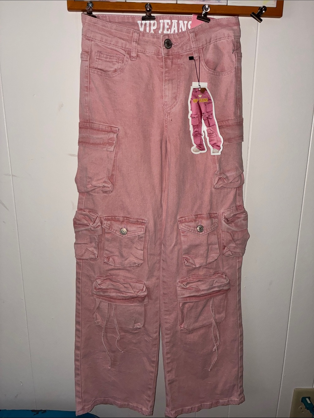 VIP Pink Cargo Boot Cut Jeans